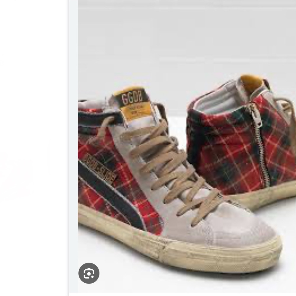 Golden‎ Goose Slide Plaid Tartan High-Top Sz 37 - Picture 13 of 16
